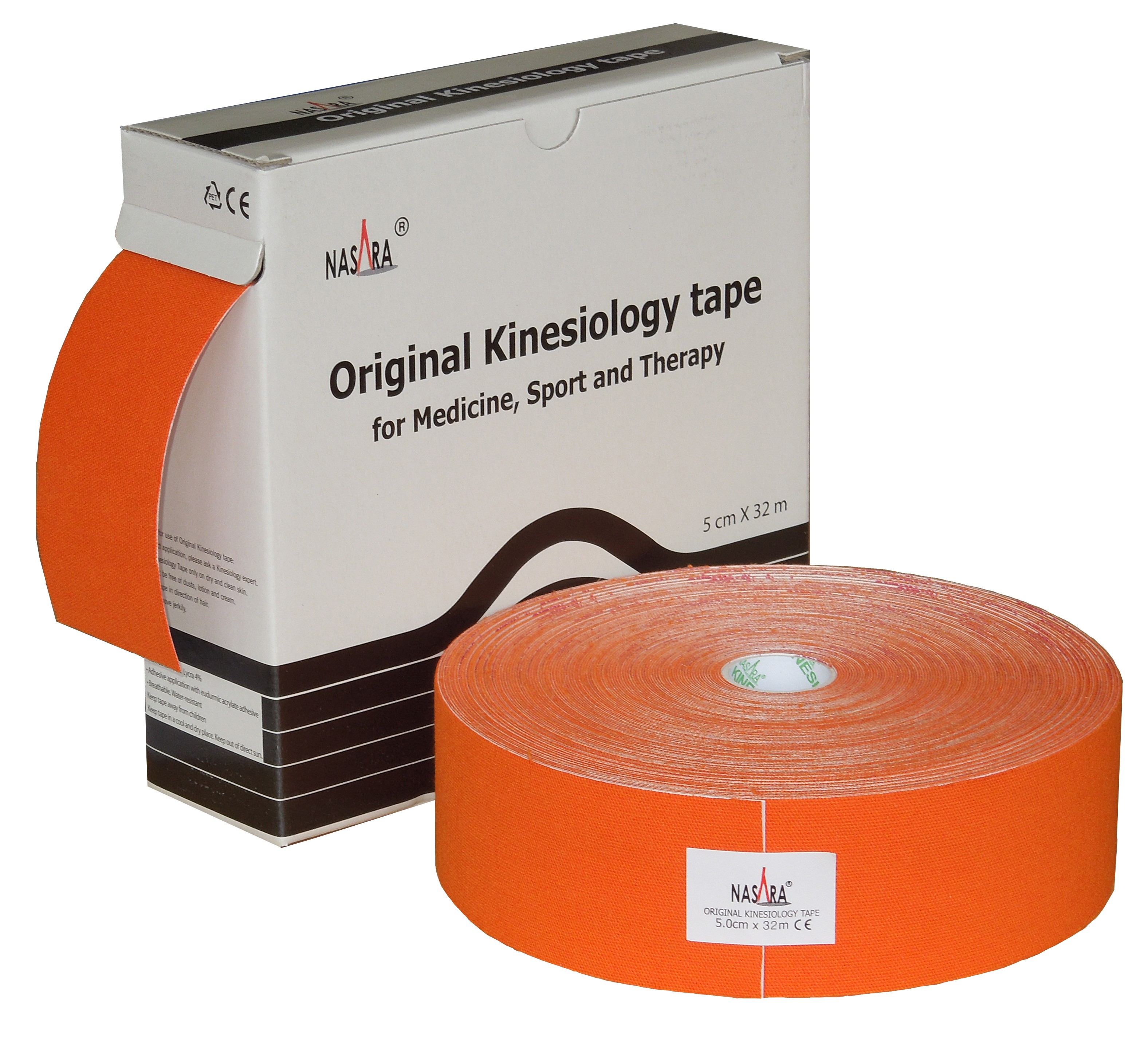 NASARA Kinesiology Tape 32m Groß-Rolle - Orange