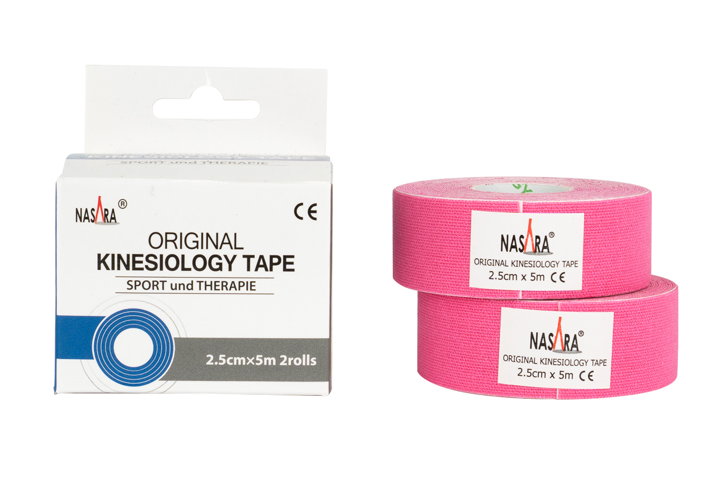 Nasara Kinesiology Tape 2,5cm x 5m - Pink