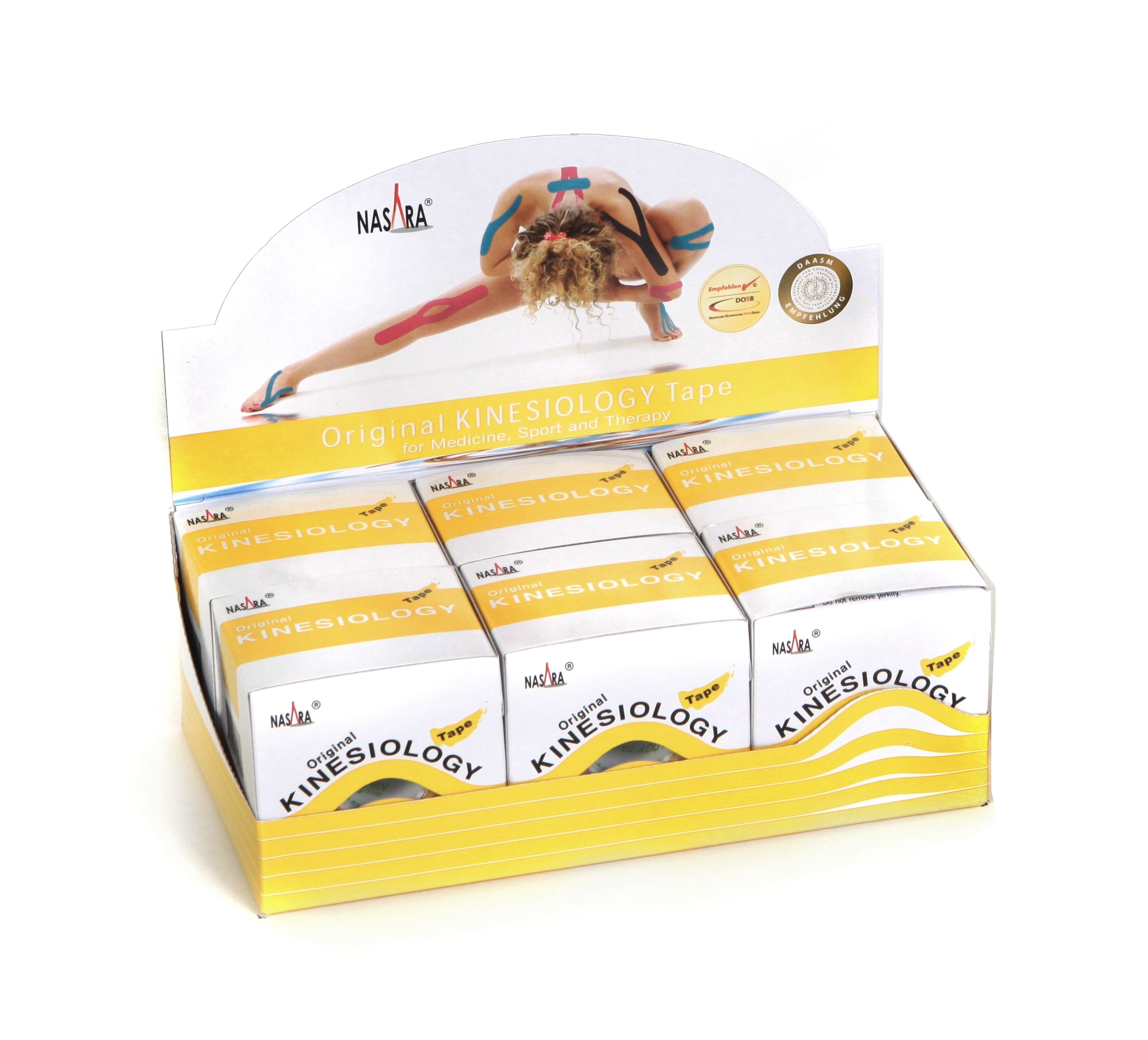 NASARA Kinesiology Tape 6er Box - Gelb