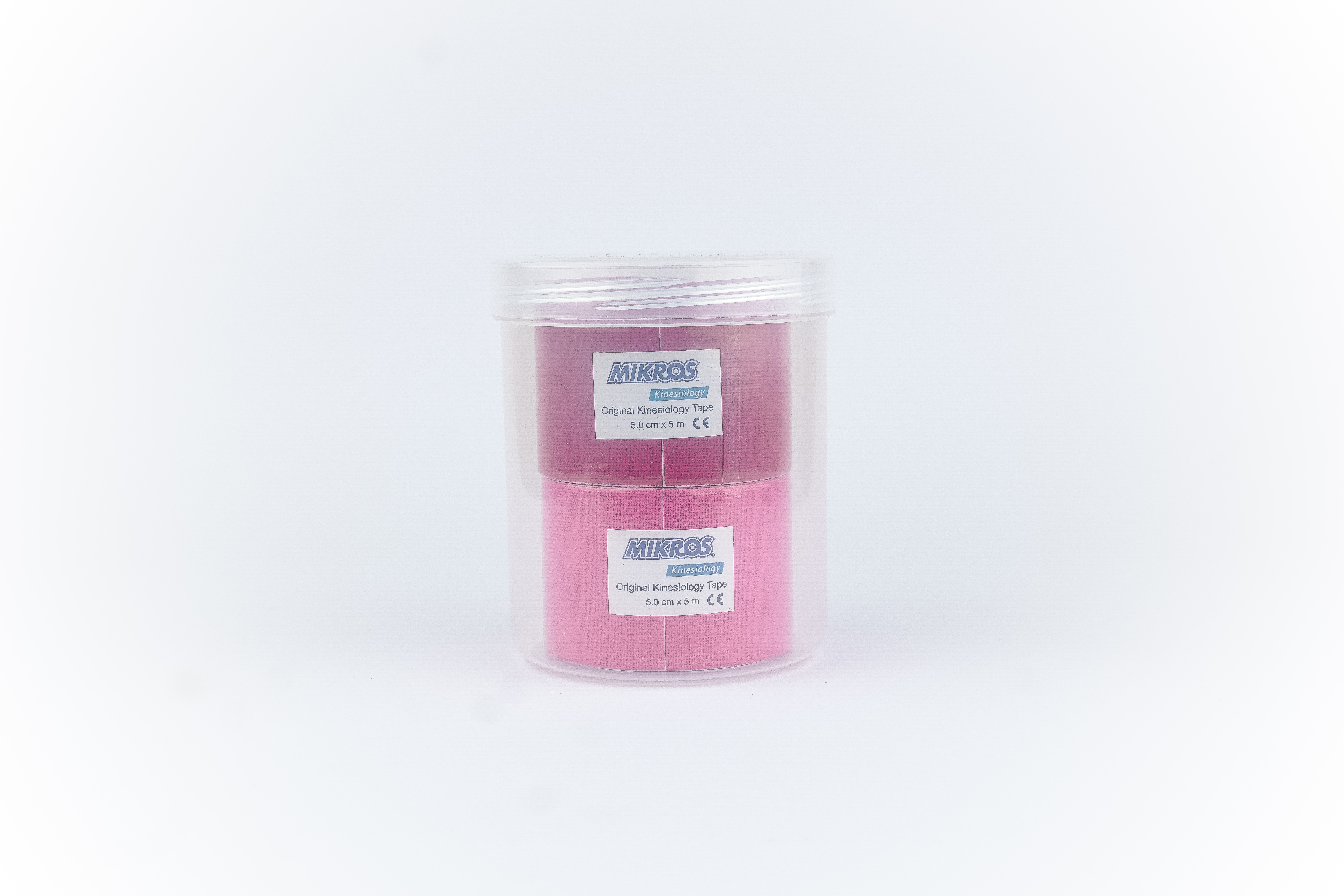 2 Rollen Physio-Box für Mikros Kinesiology Tape - Pink/Rot